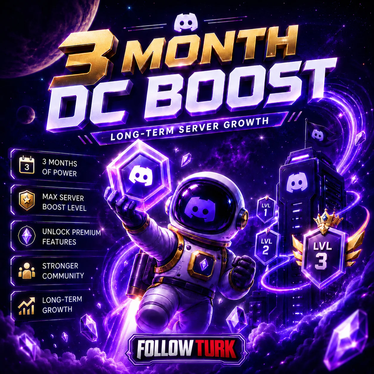 3 महीने का DC बूस्ट - FollowTurk