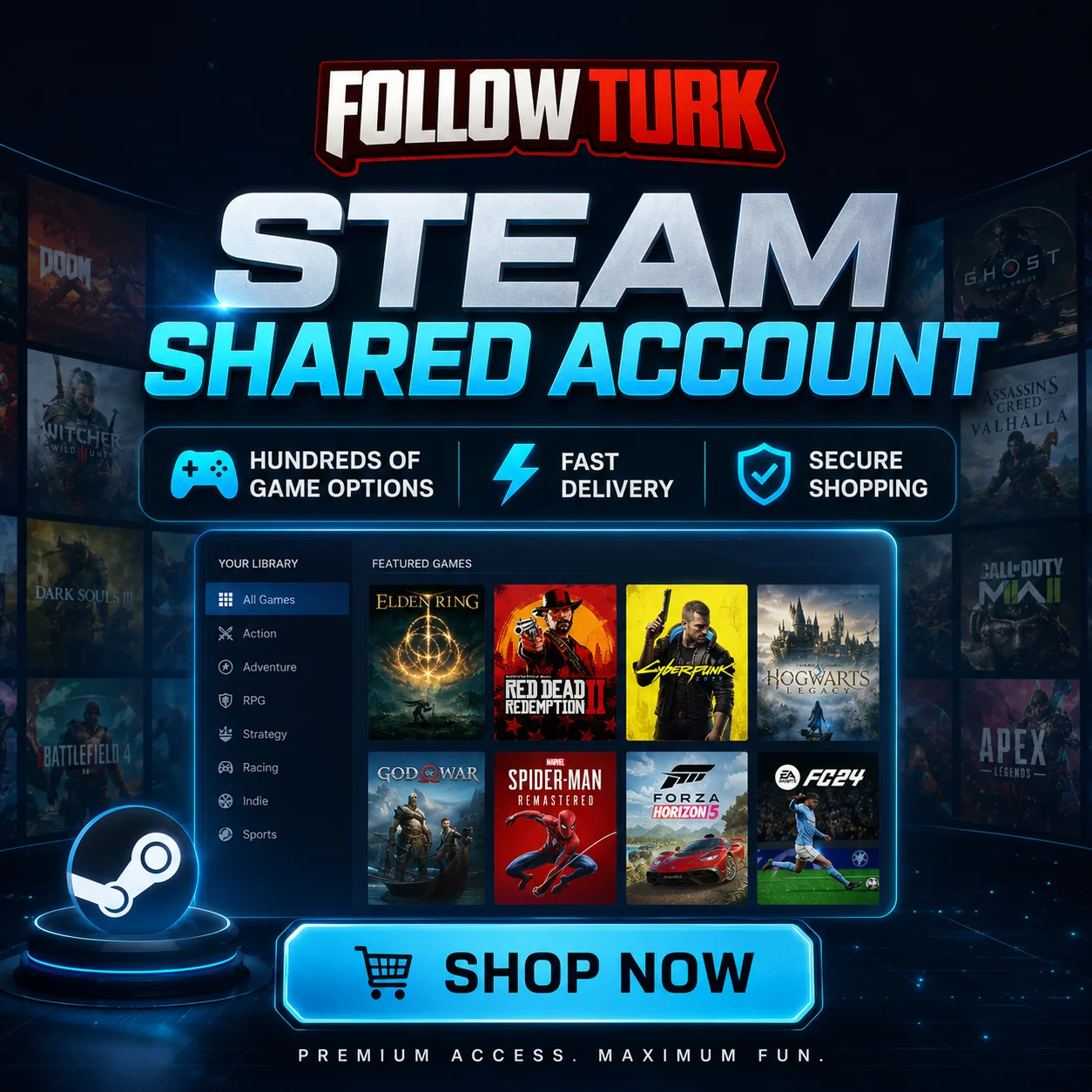 Steam Shared Account - FollowTurk