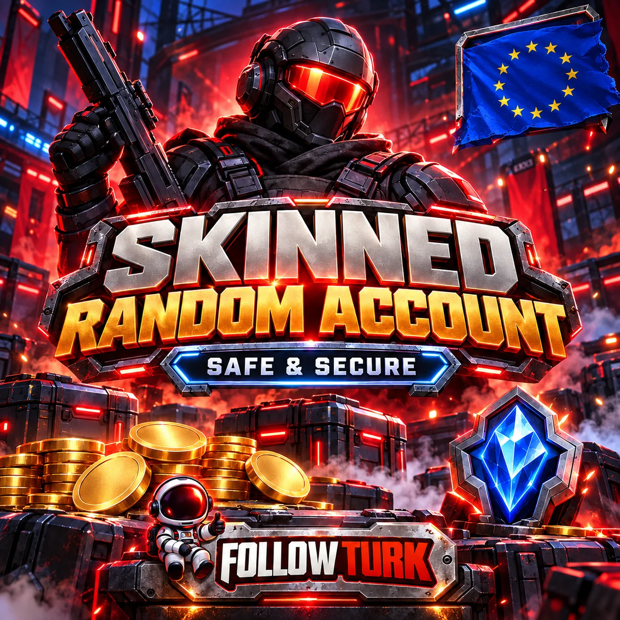 EU - यूरोप रैंडम स्किन्ड अकाउंट - फुल एक्सेस - FollowTurk